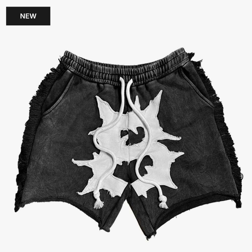 Billionaire Studios Bluto Hippie Reversible Shorts in Washed Black